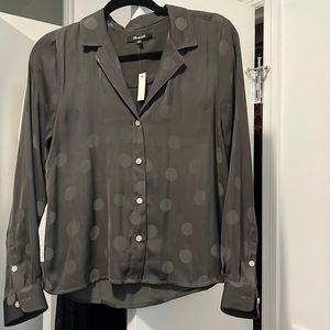 MADEWELL Jacquard Dot Shirt Green. Size M